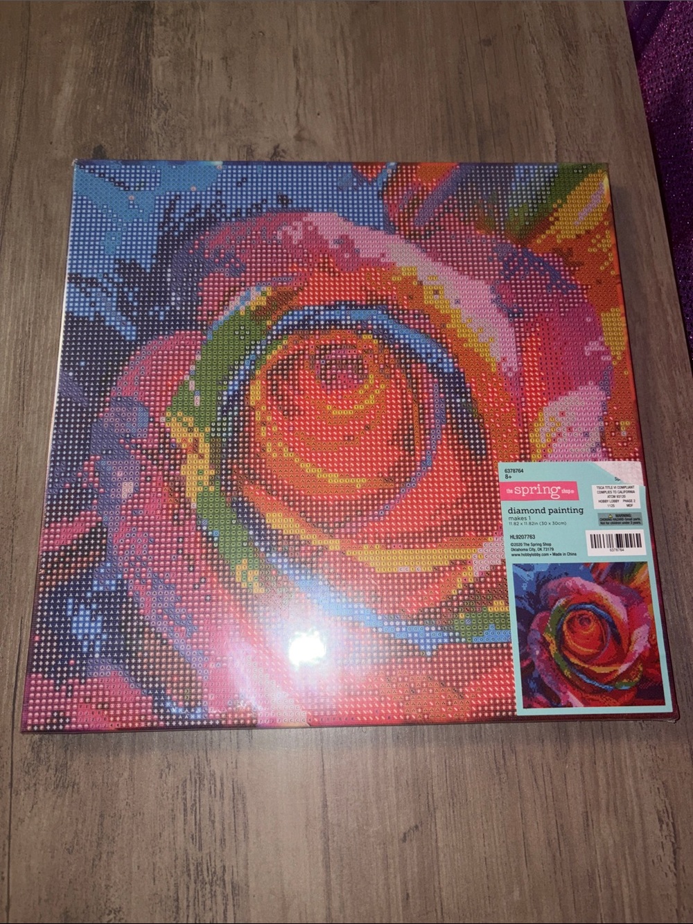🆕💜 Colorful Rose Diamond Painting Kit DIY Floral Canvas Art 30x30cm Hobby Lobby